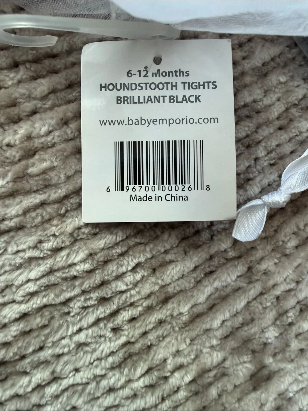White 6-12 Month Tights with Black Bow & Red Ballet Faux-Sock Accent - Pack of 2